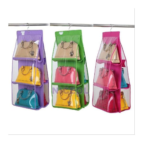 6 Pockets Handbags & Purse Organizer Multicolour (random Color,)