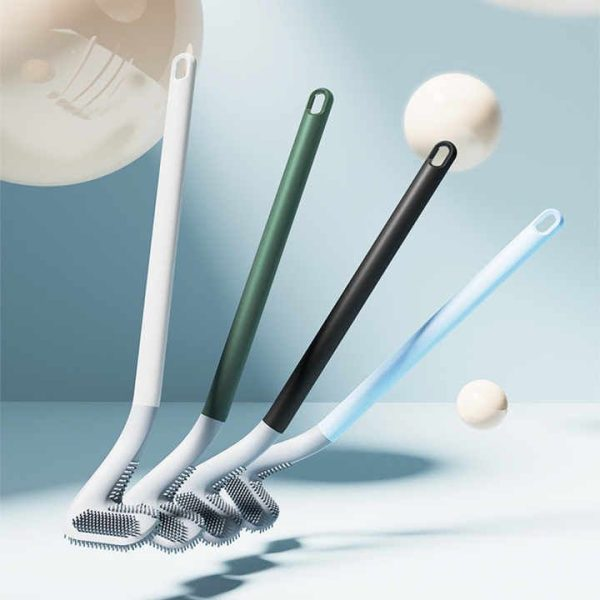 Toilet Brush, Flexible Silicone Rubber Toilet Brush Holder Toilet Brush Cleaning